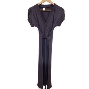 Peruvian Connection casual black gray wrap dress